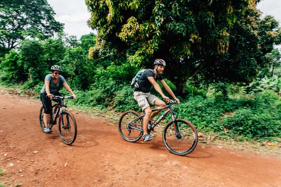 Kampala: Lake Victoria Island Cycling Tour - Getting set for a 20-kilometer ride